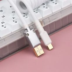 [Pre-Order] KBDfans White HANDMADE CUSTOM MECHANICAL KEYBOARD USB-C CABLE