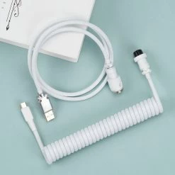 Shop KBDfans Flash White Handmade Custom Mechanical Keyboard USB-C Cable