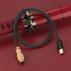 KBDfans Dark Red Handmade Custom Mechanical Keyboard USB-C Cable