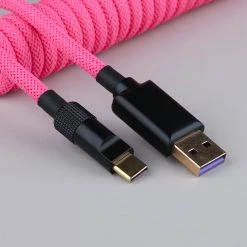 Shop KBDfans Pink Handmade Custom Mechanical Keyboard USB-C Cable