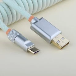 KBDfans Sky-blue Handmade Custom Mechanical Keyboard USB-C Cable Shop