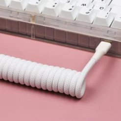 [Pre-Order] KBDfans White HANDMADE CUSTOM MECHANICAL KEYBOARD USB-C CABLE