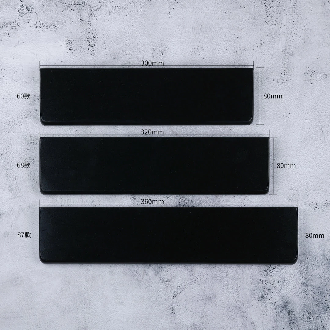 KBDfans Shop Quartz Stone Pure White/ Black Wrist Rest