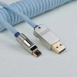 KBDfans Blue&white Handmade Custom Mechanical Keyboard USB-C Cable